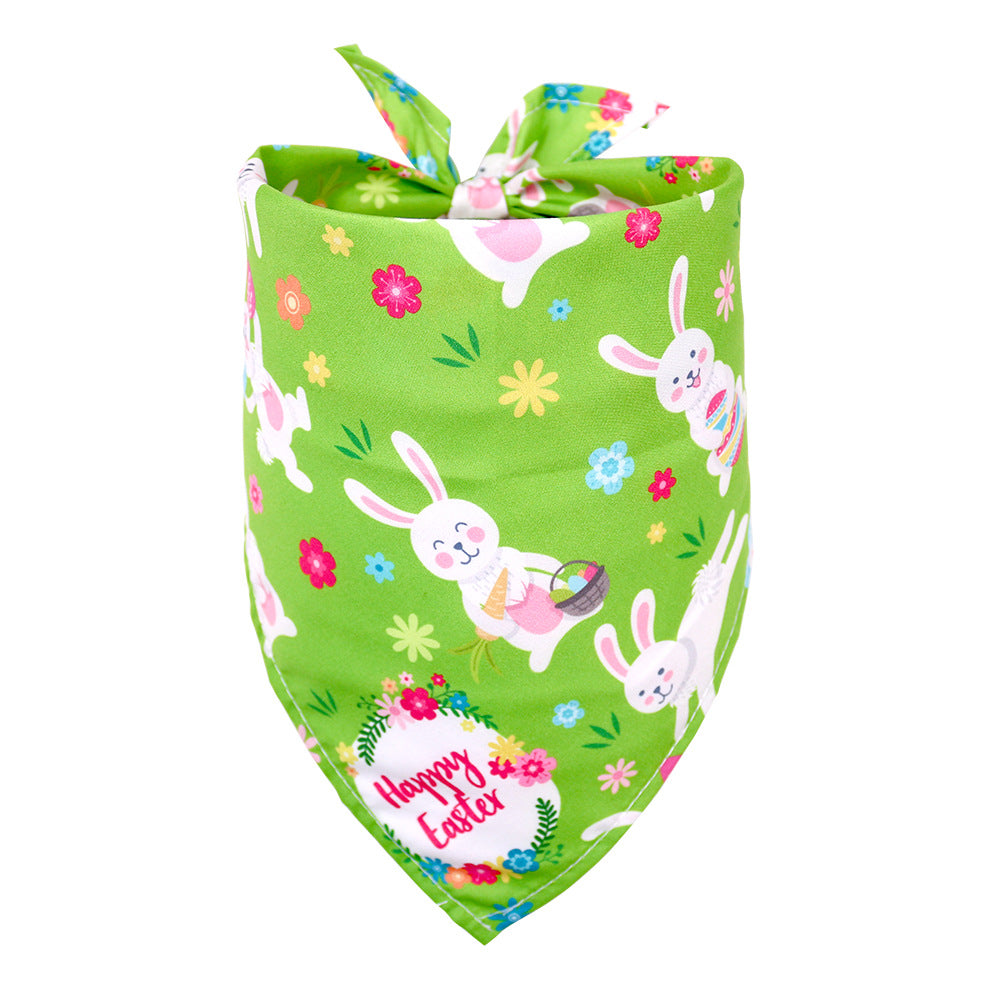 KFX-9746237 Easter-Themed Pet Triangle Scarf Towel for Medium and Large Dogs