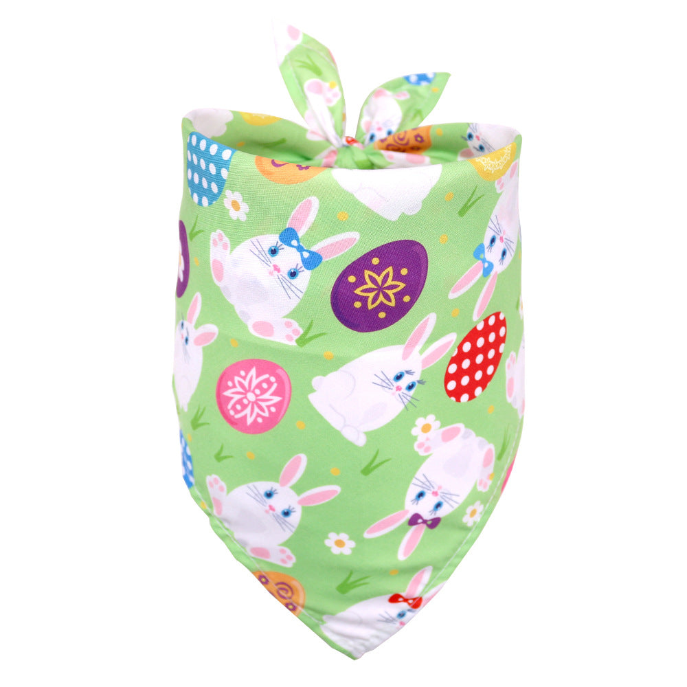 KFX-9746237 Easter-Themed Pet Triangle Scarf Towel for Medium and Large Dogs