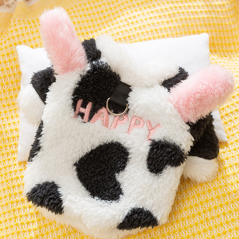 KFX-9746621 Cute Fluffy Winter Jacket for Dogs - Cow and Panda Designs, Available in Multiple Sizes