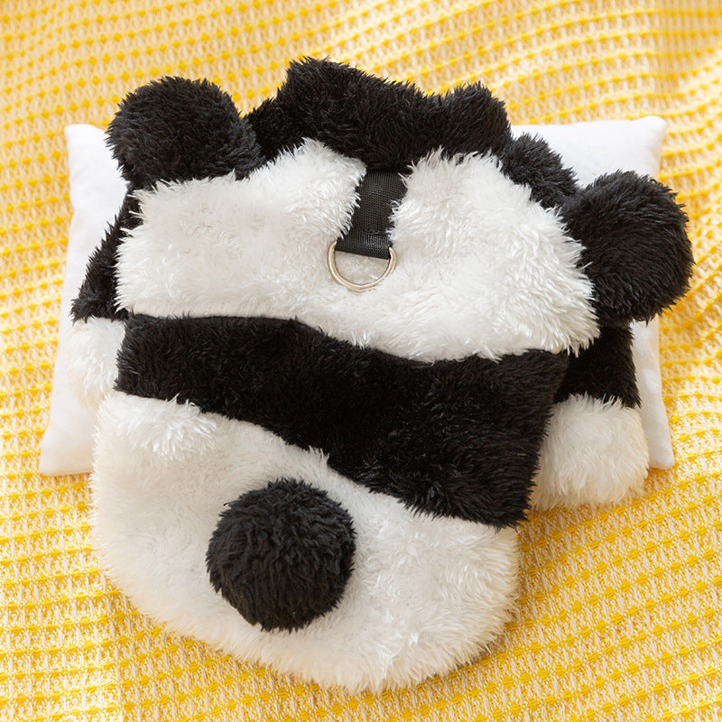 KFX-9746621 Cute Fluffy Winter Jacket for Dogs - Cow and Panda Designs, Available in Multiple Sizes