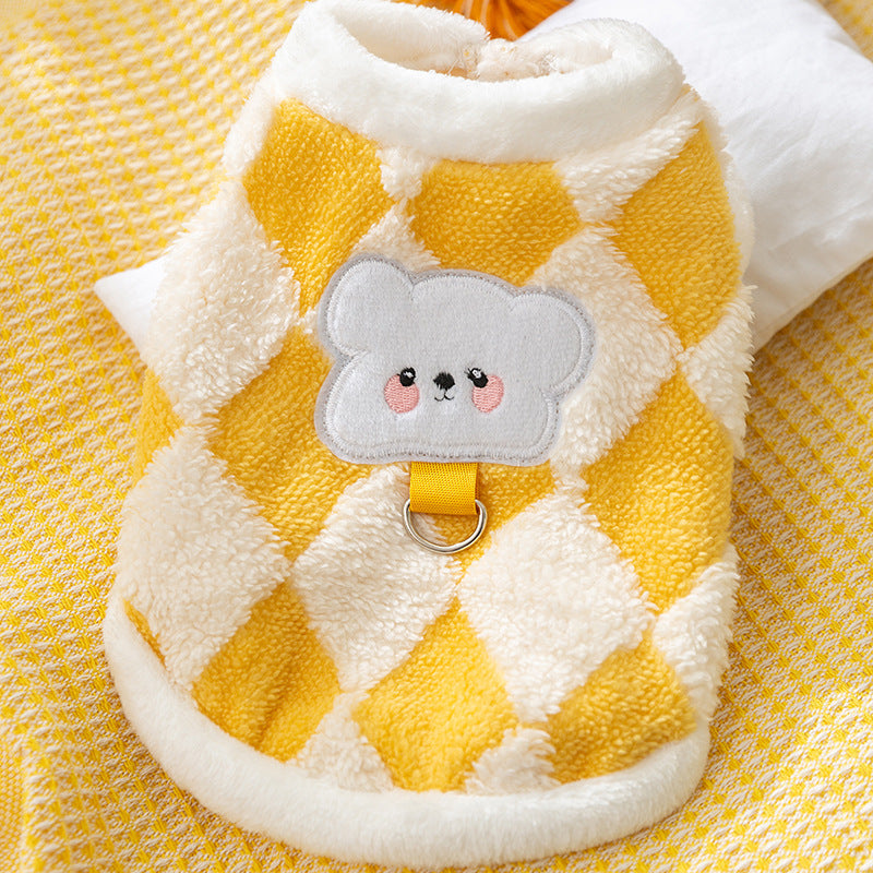 KFX-9746621 Cute Fluffy Winter Jacket for Dogs - Cow and Panda Designs, Available in Multiple Sizes