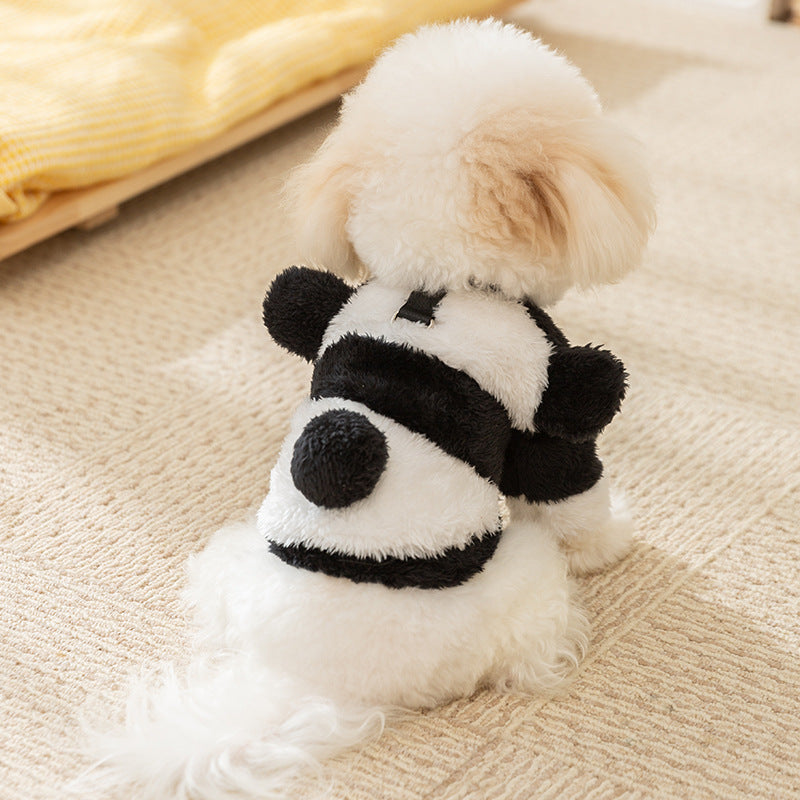 KFX-9746621 Cute Fluffy Winter Jacket for Dogs - Cow and Panda Designs, Available in Multiple Sizes