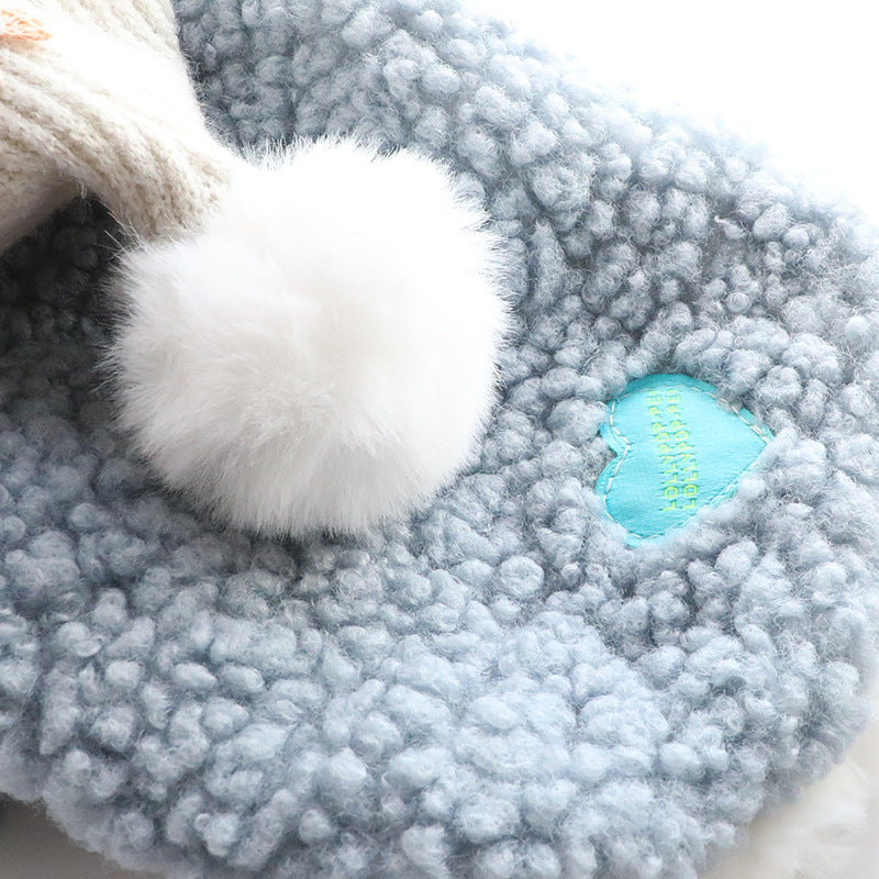 KFX-9747005 Cozy Plush Princess Dog Coat for Fall and Winter in Blue and Pink