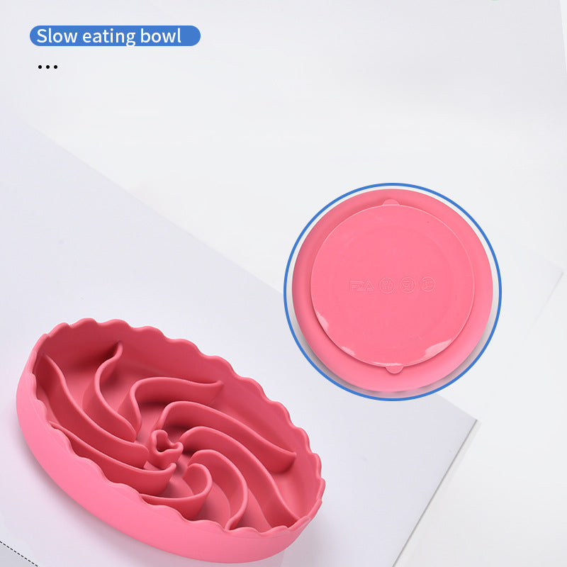 KFX-9748797 Non-Slip Slow Food Bowl for Dogs - Food Grade Silicone with Suction Cup, 20cm