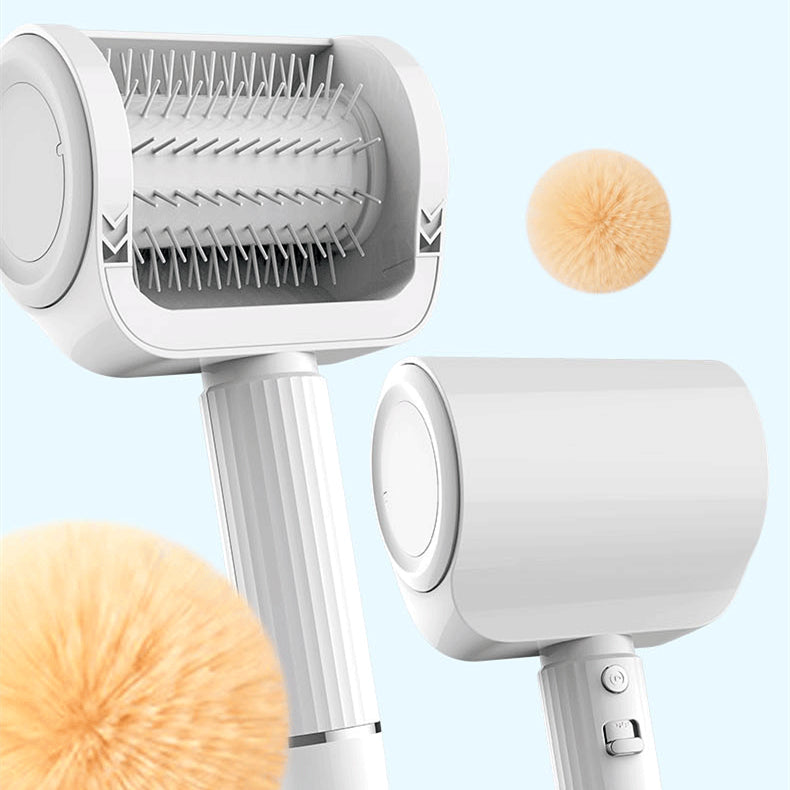 KFX-9750205 Automatic Pet Electric Hair Comb - RK89, White, Rechargeable, 8-Hour Usage Time, Durable ABS/PP Material