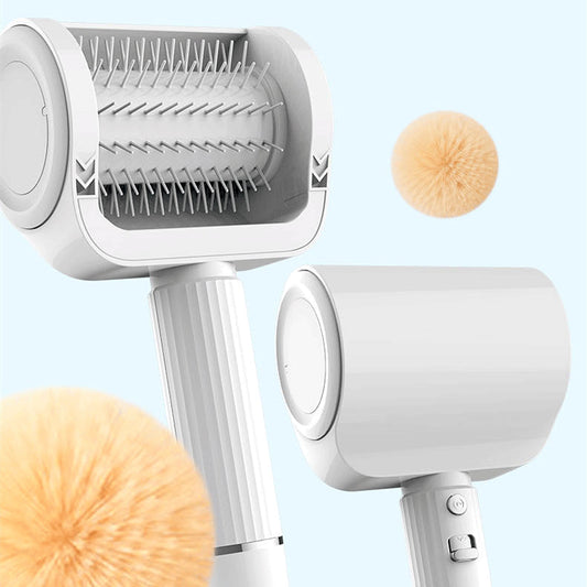 KFX-9750205 Automatic Pet Electric Hair Comb - RK89, White, Rechargeable, 8-Hour Usage Time, Durable ABS/PP Material
