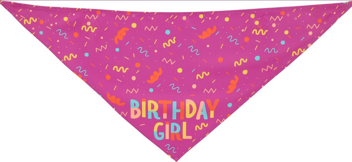 KFX-9755197 Pet Triangle Scarf and Birthday Toy Bone Set - Soft Cotton Polyester, Durable, Washable