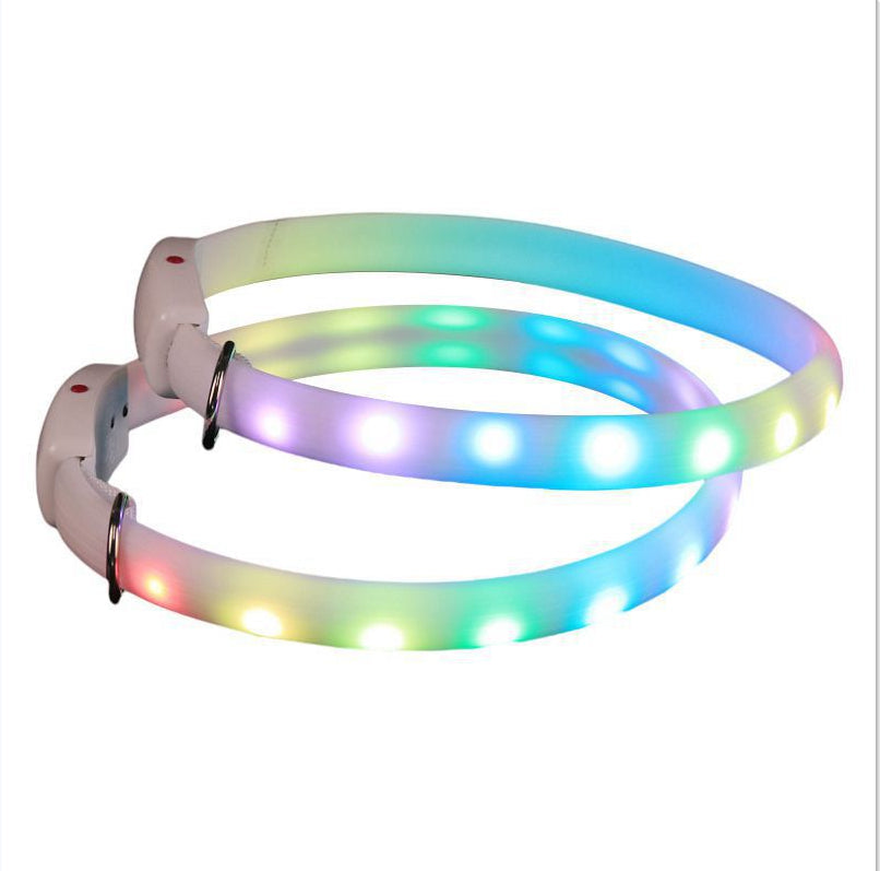 KFX-9756349 USB Rechargeable LED Dog Collar for Night Safety – Weatherproof, Adjustable, Luminous Design