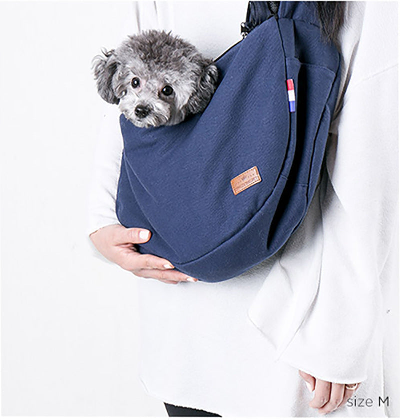 KFX-9756605 Pet Travel Shoulder Bag - Medium to Soft Oxford Material, Capacity Under 20L, Plain Design