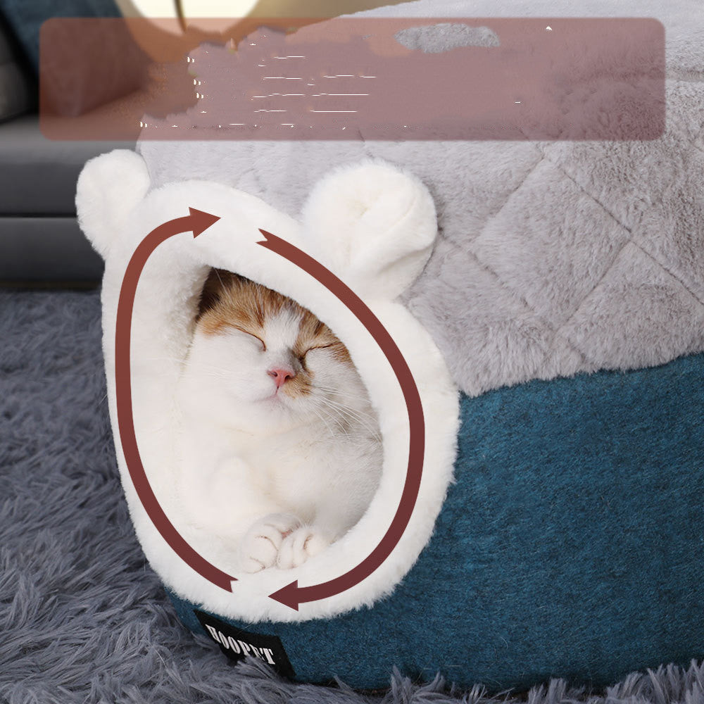 KFX-9758397 Warm Dual-Purpose Quilted Cat Nest for All Seasons