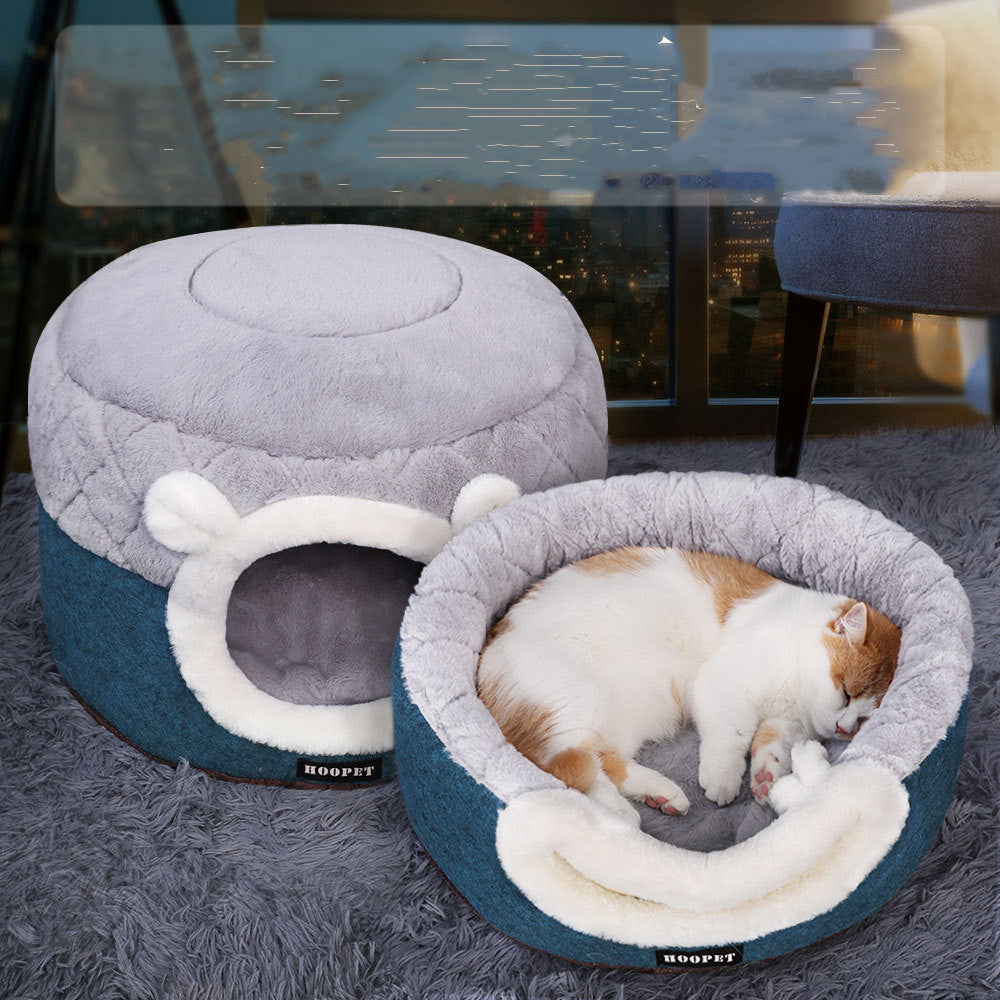 KFX-9758397 Warm Dual-Purpose Quilted Cat Nest for All Seasons