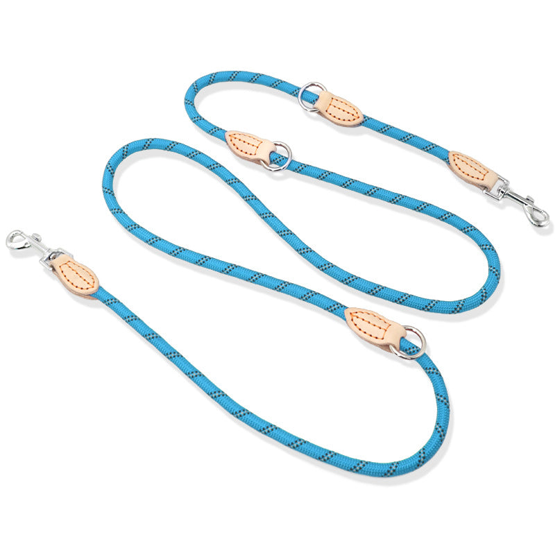 KFX-9759933 Durable Multifunctional Nylon Traction Rope with Zinc Alloy D Buckle for Dogs