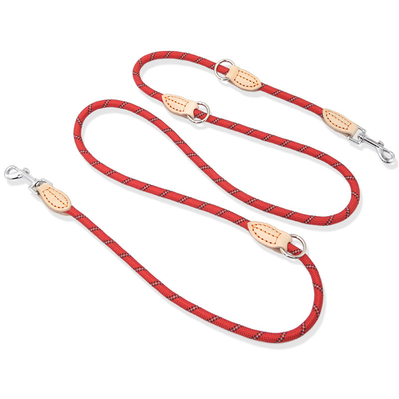 KFX-9759933 Durable Multifunctional Nylon Traction Rope with Zinc Alloy D Buckle for Dogs