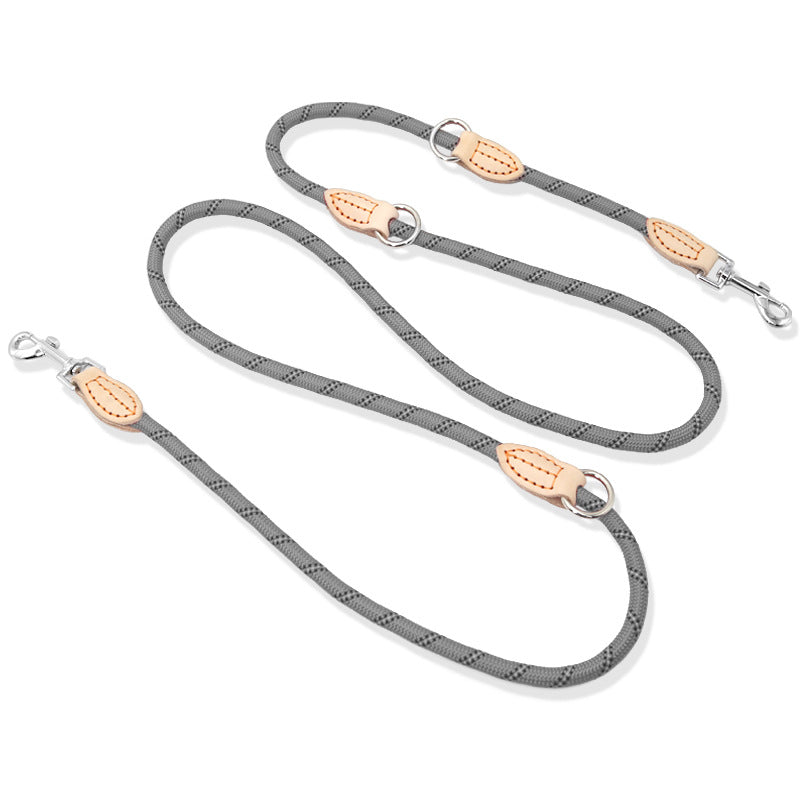 KFX-9759933 Durable Multifunctional Nylon Traction Rope with Zinc Alloy D Buckle for Dogs