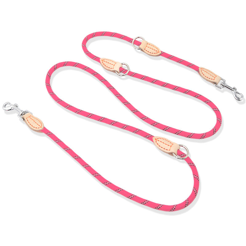 KFX-9759933 Durable Multifunctional Nylon Traction Rope with Zinc Alloy D Buckle for Dogs