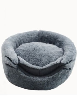 KFX-9760189 Cozy Semi-Closed Round Pet Nest with Plush Material and Dual Use