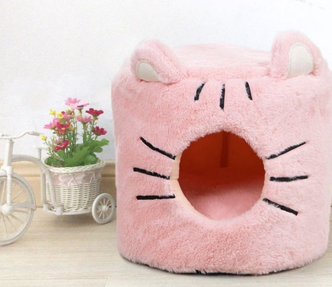 KFX-9760189 Cozy Semi-Closed Round Pet Nest with Plush Material and Dual Use