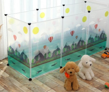 KFX-9761725 Transparent Pet Safety Fence for Indoor and Outdoor Use