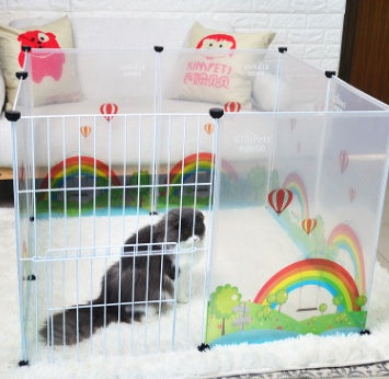 KFX-9761725 Transparent Pet Safety Fence for Indoor and Outdoor Use