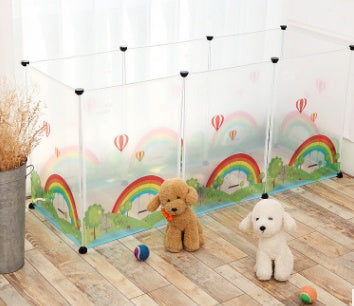 KFX-9761725 Transparent Pet Safety Fence for Indoor and Outdoor Use