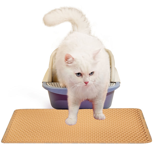 KFX-9761981 Double Layer Rice Shaped Cat Litter Mat for Easy Cleaning and Litter Trapping