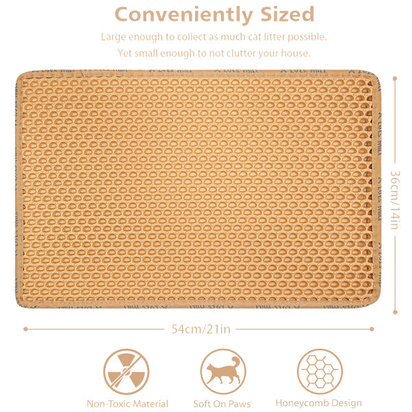 KFX-9761981 Double Layer Rice Shaped Cat Litter Mat for Easy Cleaning and Litter Trapping