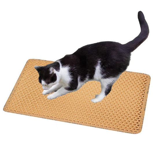 KFX-9761981 Double Layer Rice Shaped Cat Litter Mat for Easy Cleaning and Litter Trapping