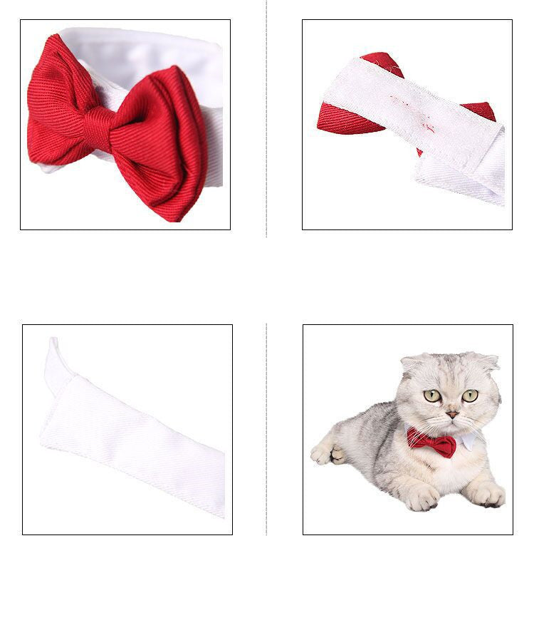 KFX-9762365 Stylish Cotton Bow Tie for Pets in Red and Black - Leisure Design