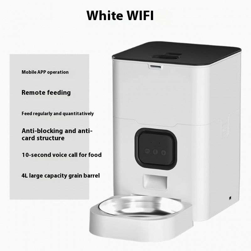 KFX-9763901 Smart WIFI Automatic Pet Feeder for Cats and Dogs with Voice Playback and Stainless Steel Bowl