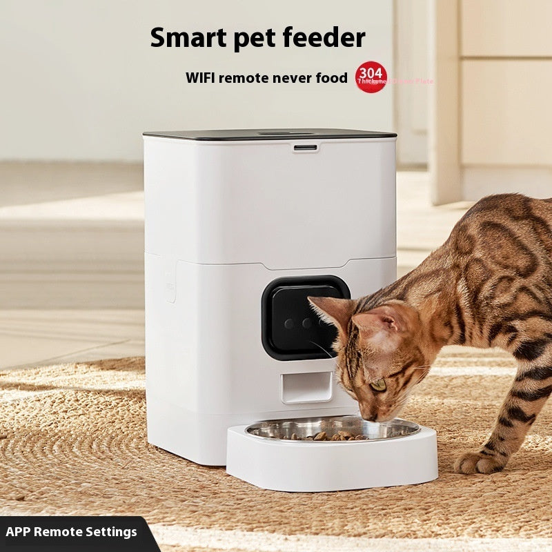 KFX-9763901 Smart WIFI Automatic Pet Feeder for Cats and Dogs with Voice Playback and Stainless Steel Bowl