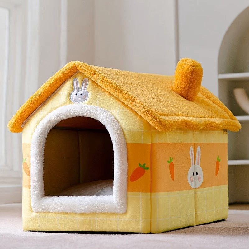 KFX-9764157 Cozy Autumn and Winter Cat Bed Kennel - Soft Cloth Pet Nest Available in Various Sizes and Designs