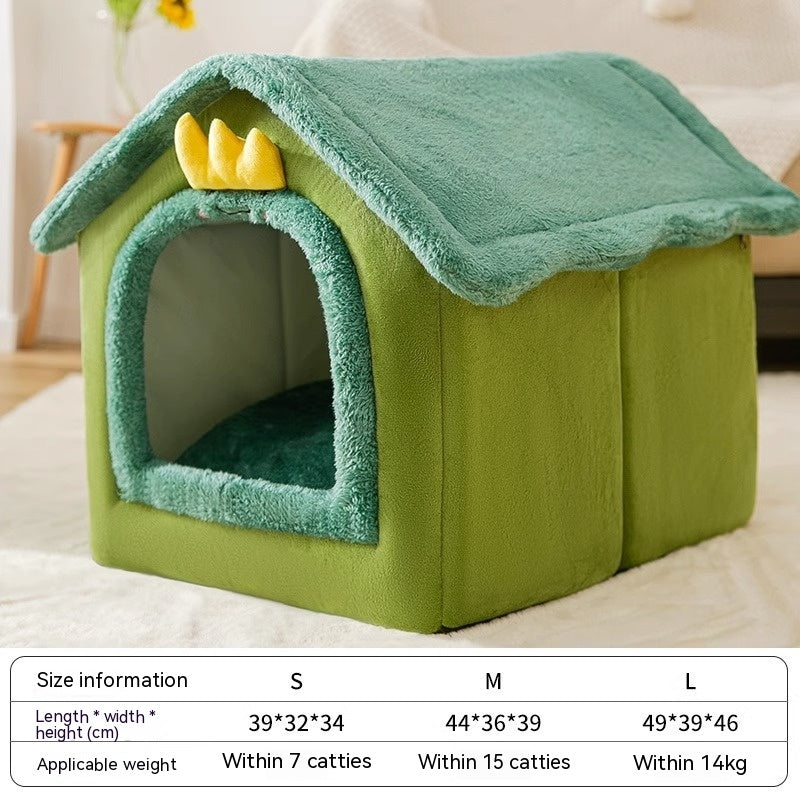 KFX-9764157 Cozy Autumn and Winter Cat Bed Kennel - Soft Cloth Pet Nest Available in Various Sizes and Designs