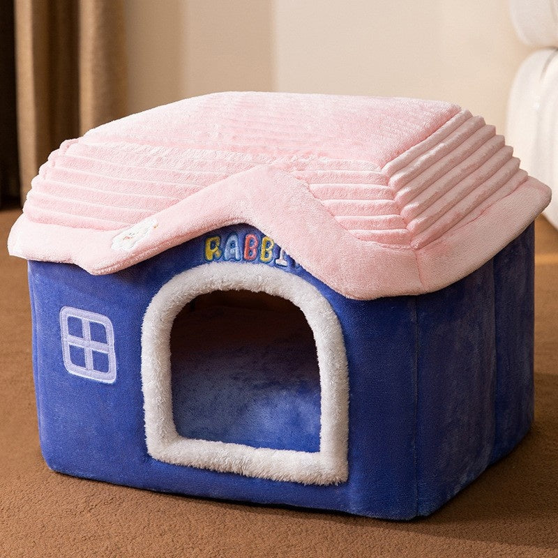 KFX-9764157 Cozy Autumn and Winter Cat Bed Kennel - Soft Cloth Pet Nest Available in Various Sizes and Designs