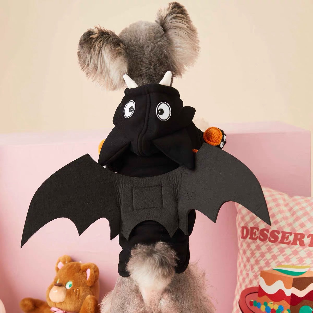 KFX-9765693 Cozy Cotton Detachable Wings Hoodie for Pets - Fleece-Lined, Multiple Sizes Available