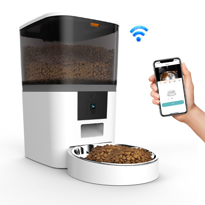 KFX-9766077 Adjustable Performance Pet Feeder with Video Camera - Available in 4L and 6L Sizes, Suitable for Dogs and Cats