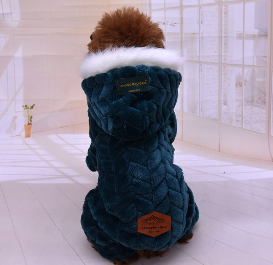 KFX-9766461 Elegant Velvet Big Fur Collar Four-Legged Shirt for Comfortable Style