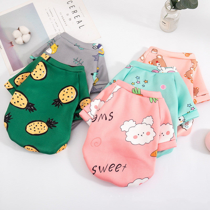 KFX-9770941 Cozy Cartoon Cat Sweater in Green Pineapple - Anti-Lint, Sizes XS to XL