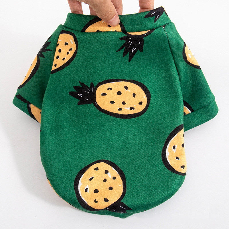 KFX-9770941 Cozy Cartoon Cat Sweater in Green Pineapple - Anti-Lint, Sizes XS to XL