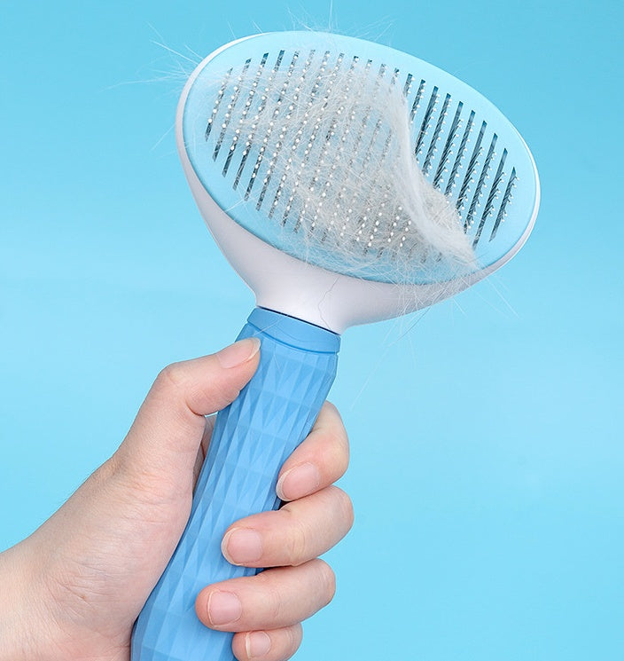 KFX-9771453 Self-Cleaning Pet Comb with Fine Stainless Steel Needles - Multi-Color Options Available