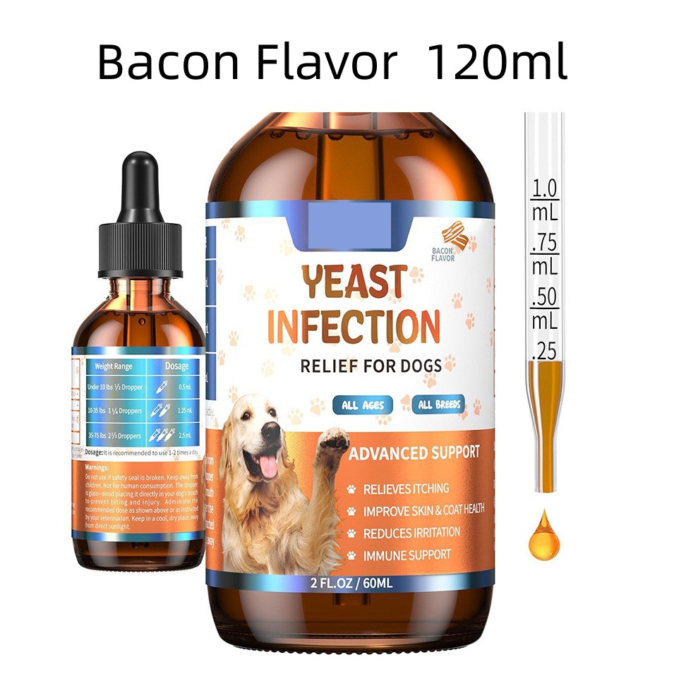 KFX-9773501 Dog Hair Health Drops - Available in Bacon and Original Flavor, 60ml, 90ml, 120ml