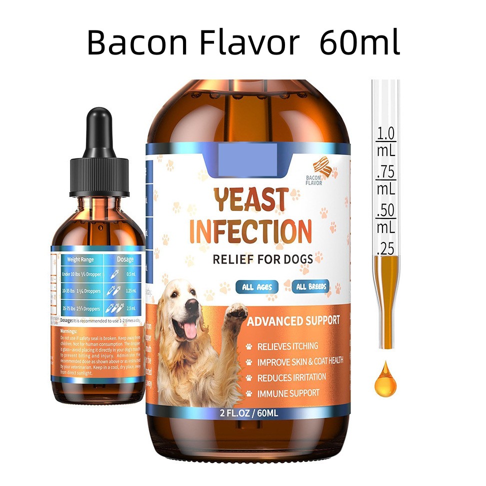 KFX-9773501 Dog Hair Health Drops - Available in Bacon and Original Flavor, 60ml, 90ml, 120ml