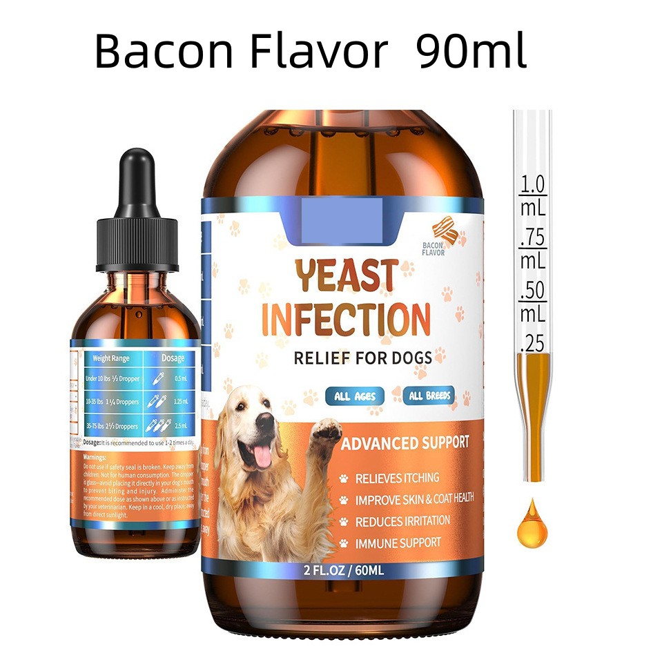 KFX-9773501 Dog Hair Health Drops - Available in Bacon and Original Flavor, 60ml, 90ml, 120ml