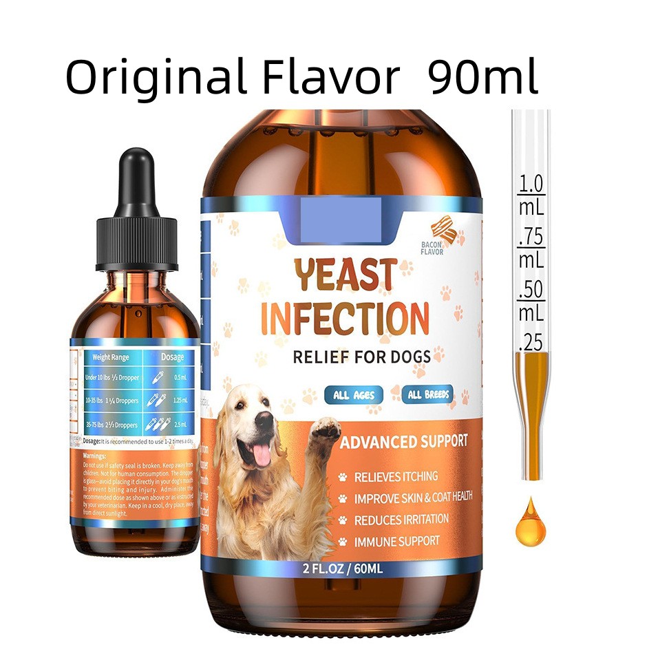 KFX-9773501 Dog Hair Health Drops - Available in Bacon and Original Flavor, 60ml, 90ml, 120ml