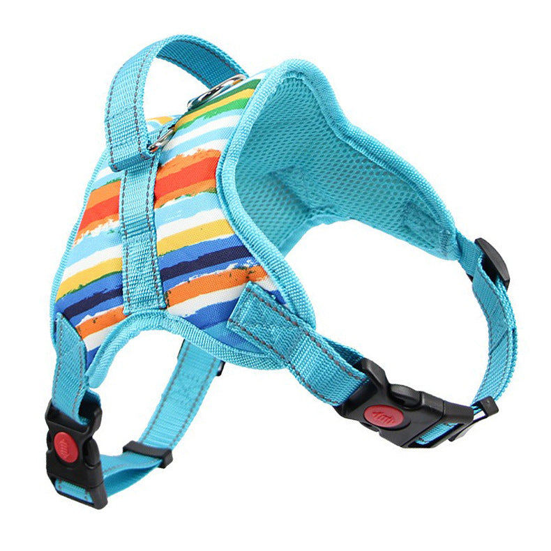 KFX-9774909 Reflective Dog Harness and Leash Set - Adjustable Polyester Pet Gear in Yellow, Blue, Gray, and Black