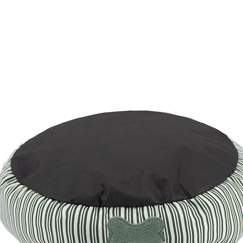 KFX-9775677 Round Striped Nest for Small to Medium Dogs and Pomeranians - All-Season Pet Bed