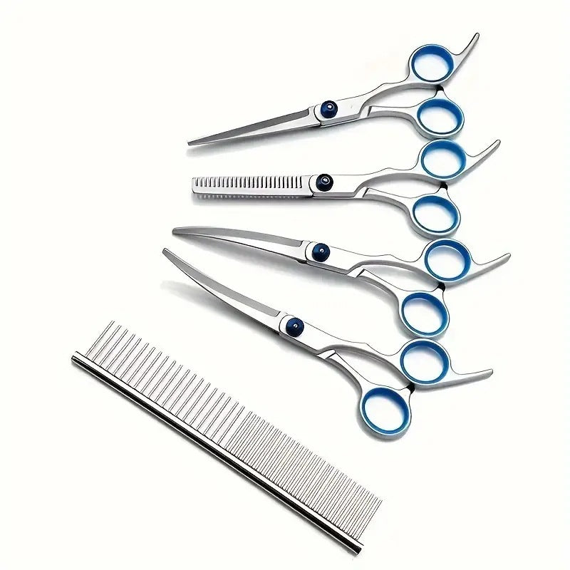 KFX-9777213 Portable Pet Scissors Set for Dog Grooming, Metal Split Hat Scissors