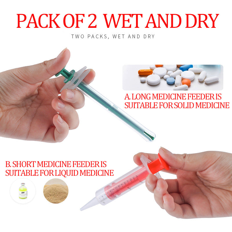 KFX-9778877 Cat and Dog Pill Dispenser with Soft Tip Syringe for Easy Medication Administration to Small Pets