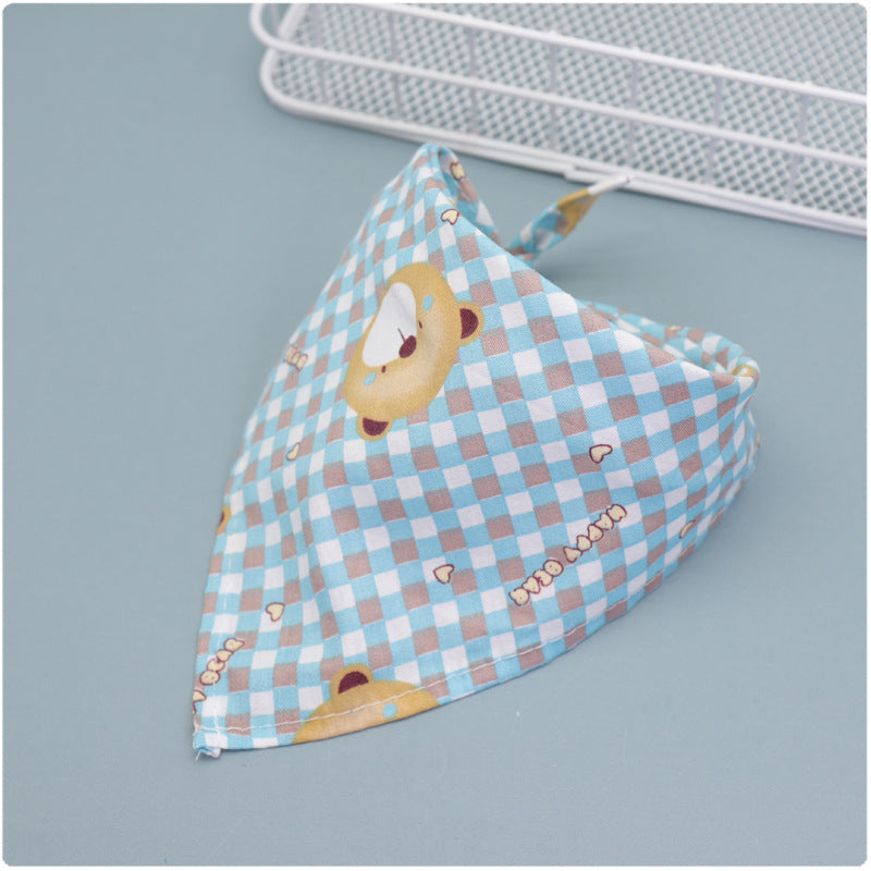 KFX-9779005 Colorful Cartoon Lace Cotton Triangle Scarf - Soft, Absorbent Saliva Towel for Versatile Use