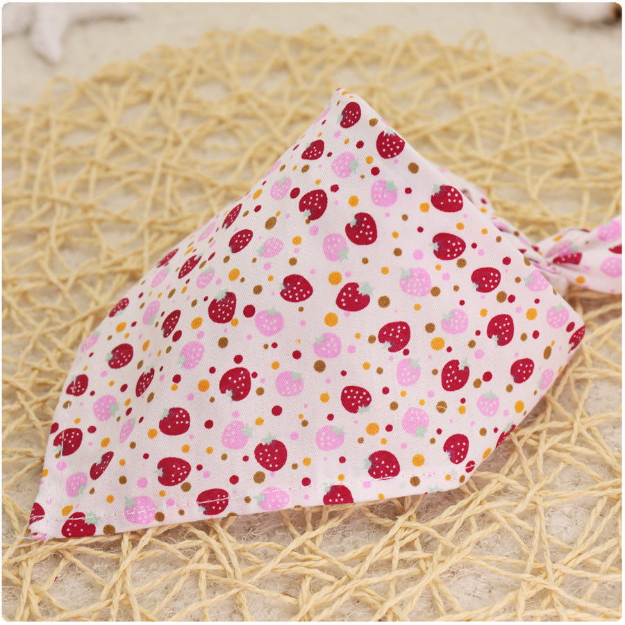 KFX-9779005 Colorful Cartoon Lace Cotton Triangle Scarf - Soft, Absorbent Saliva Towel for Versatile Use