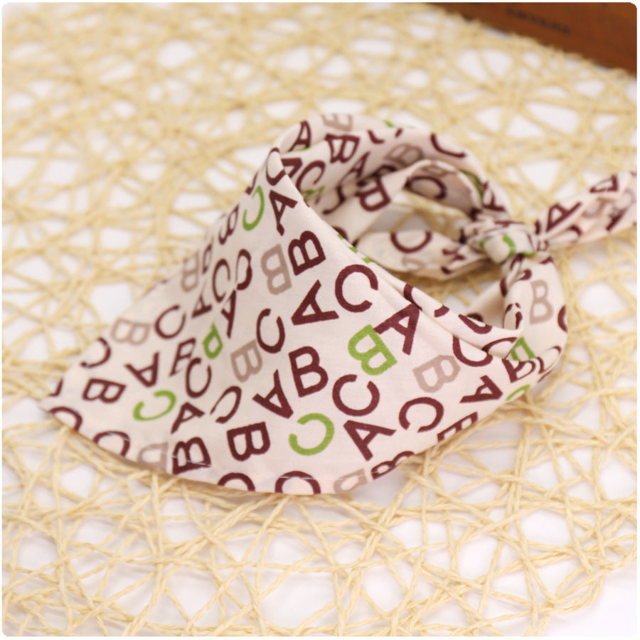 KFX-9779005 Colorful Cartoon Lace Cotton Triangle Scarf - Soft, Absorbent Saliva Towel for Versatile Use